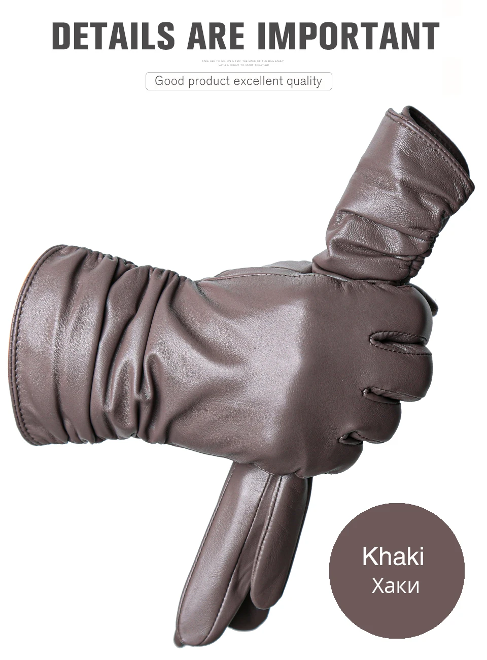 Winter Sheepskin Women's Gloves Warm Plus Velvet Short Thin Touch Screen Driving Female Color Leather Gloves New High End-2801T