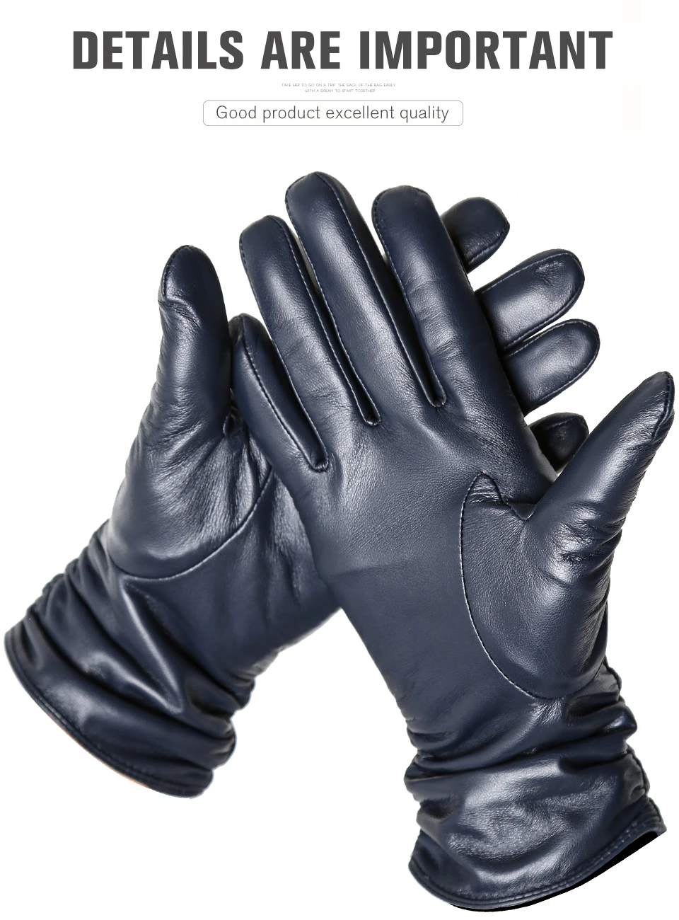 Winter Sheepskin Women's Gloves Warm Plus Velvet Short Thin Touch Screen Driving Female Color Leather Gloves New High End-2801T