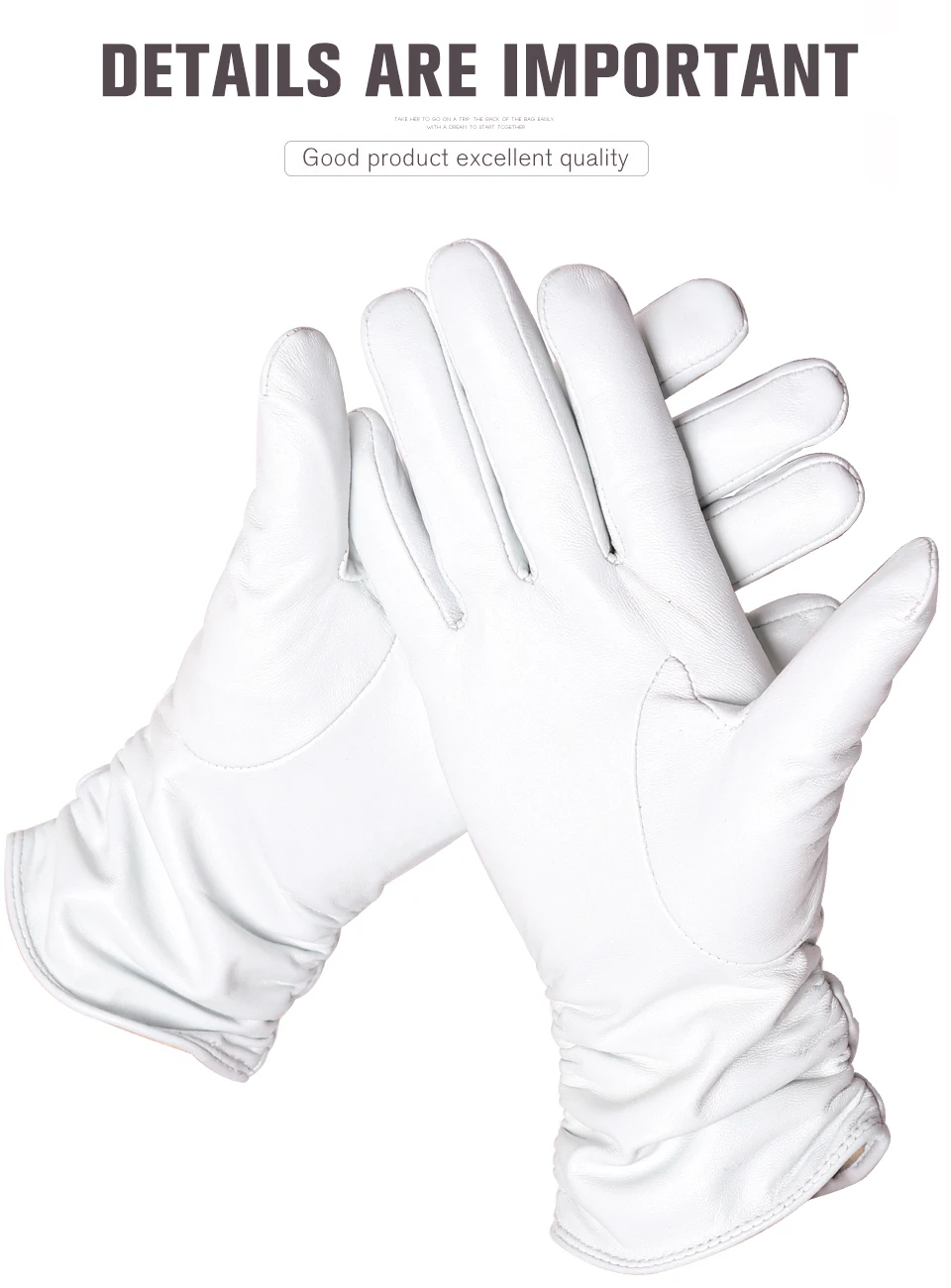 Winter Sheepskin Women's Gloves Warm Plus Velvet Short Thin Touch Screen Driving Female Color Leather Gloves New High End-2801T