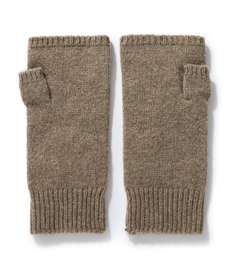 Pure Wool Knit Mittens Autumn Winter Fingerless Gloves Cable Seamless Comfy Warm 100 Wool Thumb Hole Mitts Unisex