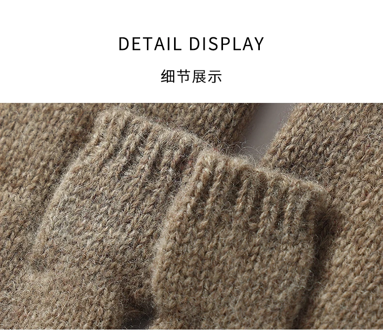 Pure Wool Knit Mittens Autumn Winter Fingerless Gloves Cable Seamless Comfy Warm 100 Wool Thumb Hole Mitts Unisex