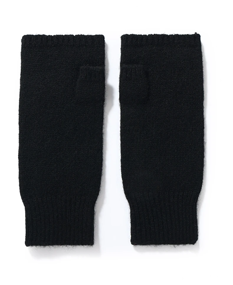 Pure Wool Knit Mittens Autumn Winter Fingerless Gloves Cable Seamless Comfy Warm 100 Wool Thumb Hole Mitts Unisex