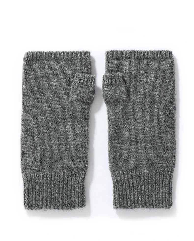 Pure Wool Knit Mittens Autumn Winter Fingerless Gloves Cable Seamless Comfy Warm 100 Wool Thumb Hole Mitts Unisex