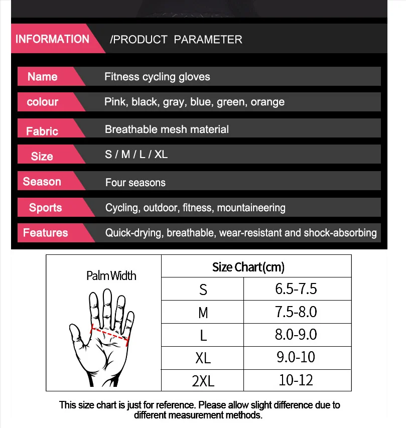 Women Cycling Bicycle Gloves Half Finger Gym Gloves Men Mitten Breathable Anti-slip Glove Fitness Sport Training Gloves
