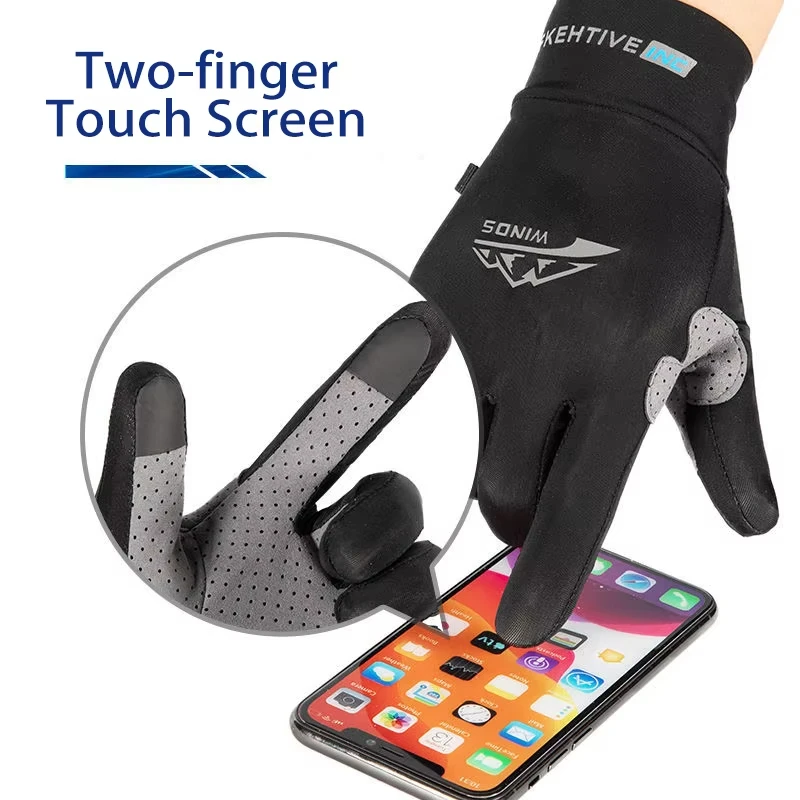 Ice Silk Gloves Summer Breathable Non-slip Cycling Gloves Unisex Sunscreen Touchscreen Outdoor Sports Driving Fishing Gloves