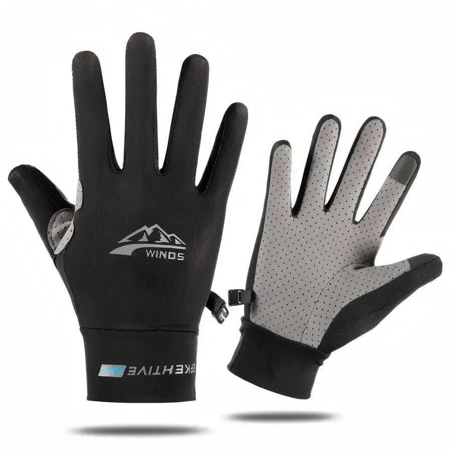 Ice Silk Gloves Summer Breathable Non-slip Cycling Gloves Unisex Sunscreen Touchscreen Outdoor Sports Driving Fishing Gloves