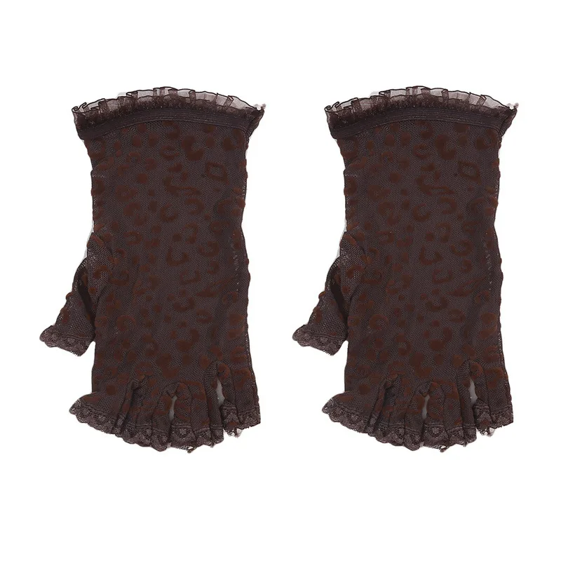Summer Women Fingerless Gloves Sexy Female Lace Sailor Dance Mittens For Bride Half Finger Fishnet Dress Mesh Short Gloves