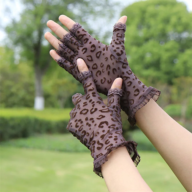 Summer Women Fingerless Gloves Sexy Female Lace Sailor Dance Mittens For Bride Half Finger Fishnet Dress Mesh Short Gloves