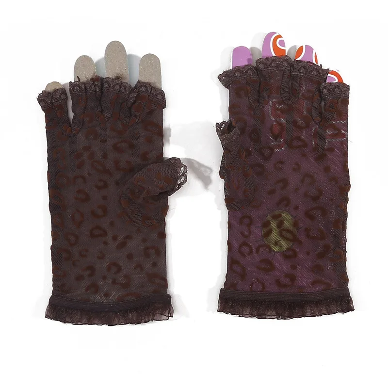 Summer Women Fingerless Gloves Sexy Female Lace Sailor Dance Mittens For Bride Half Finger Fishnet Dress Mesh Short Gloves