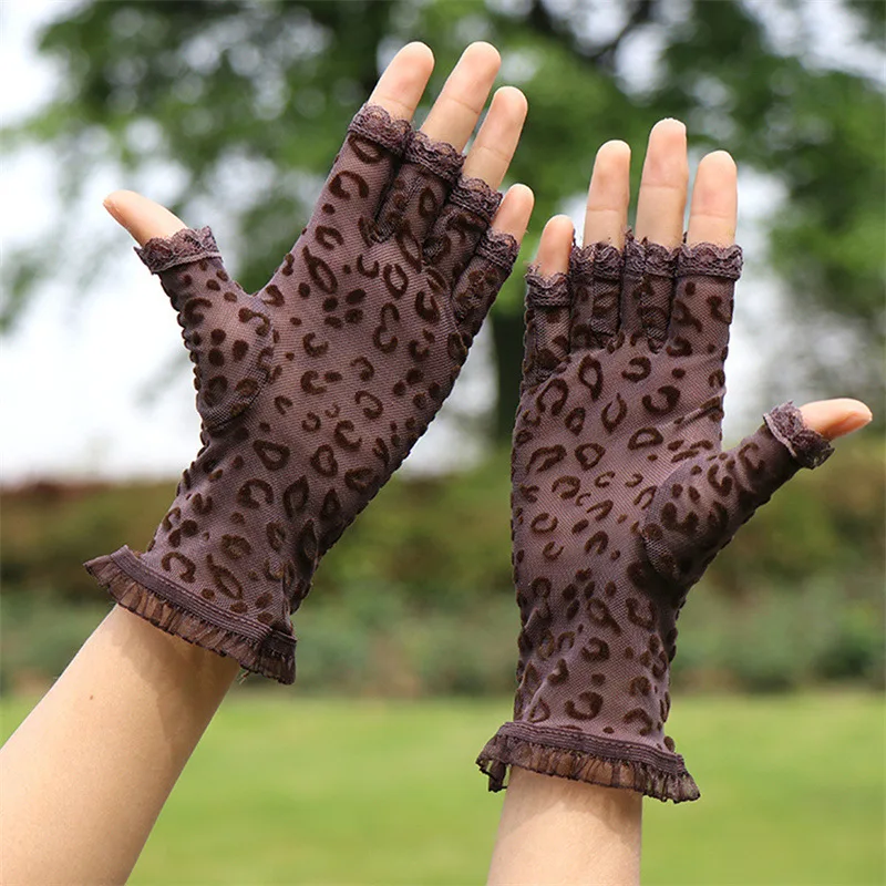 Summer Women Fingerless Gloves Sexy Female Lace Sailor Dance Mittens For Bride Half Finger Fishnet Dress Mesh Short Gloves