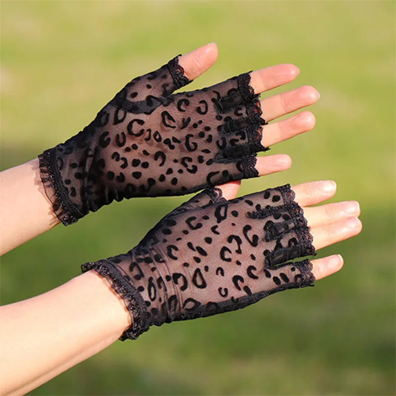 Summer Women Fingerless Gloves Sexy Female Lace Sailor Dance Mittens For Bride Half Finger Fishnet Dress Mesh Short Gloves