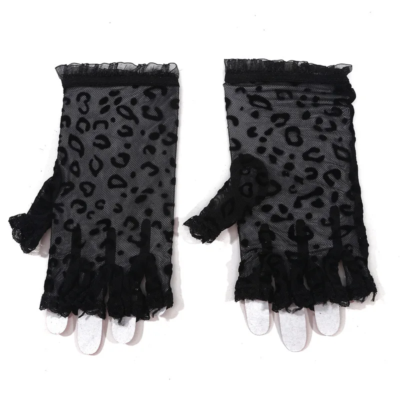 Summer Women Fingerless Gloves Sexy Female Lace Sailor Dance Mittens For Bride Half Finger Fishnet Dress Mesh Short Gloves