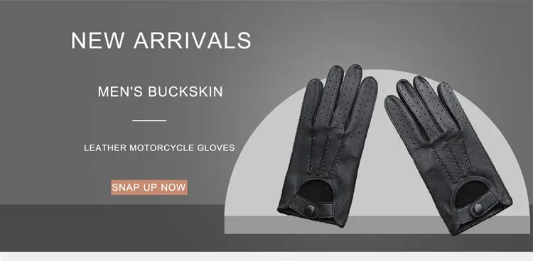 Men's Deerskin Thin Single Skinless Fashion New Locomotive Spring And Summer Autumn Driving Full Finger Genuine Leather Gloves