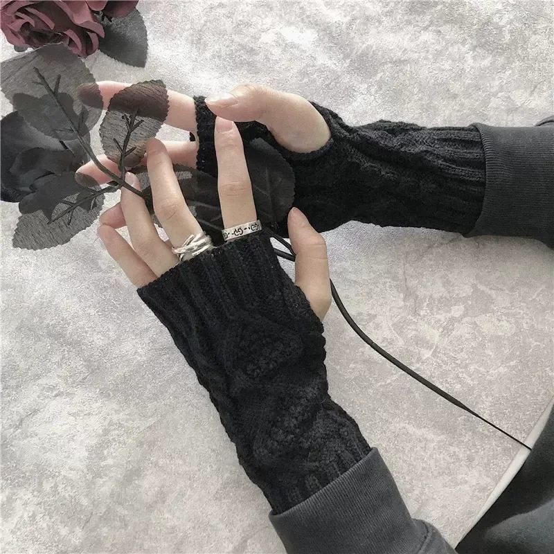 NEW Women Hand Warmer Winter Gloves Fashion Knitting Faux Wool Mitten Warm Fingerless Glove Gants Femme Women Gloves