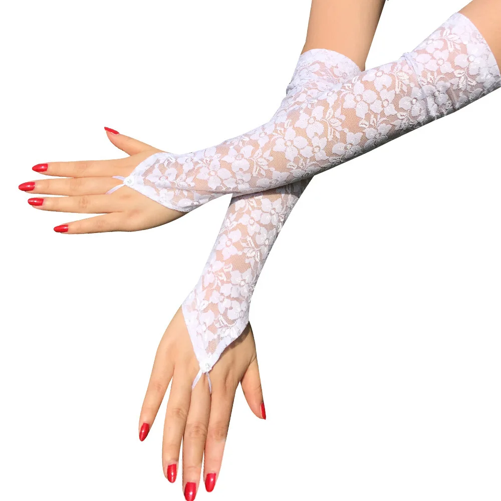 Hot Drill Long Black Fishnet Gloves Girls Womens Fingerless Gloves Girls Dance Gothic Punk Rock Costume Fancy Gloves