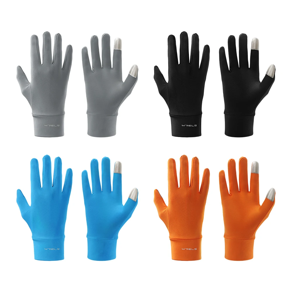WRELS Winter Full Finger Gloves Windproof Fleece Cycling Motorcycle Fleece Gloves Thermal Elastic Touchscreen Running Gloves