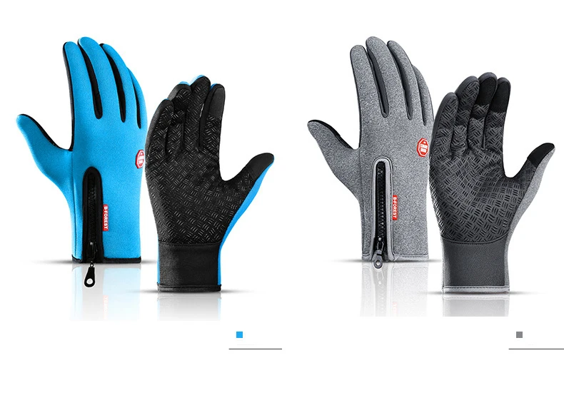 Winter Warm Touchscreen Men's Gloves Sports Fishing Water-Repellent Ski Army Bike Snowboard Skis Skid Zipper Ladies Gloves