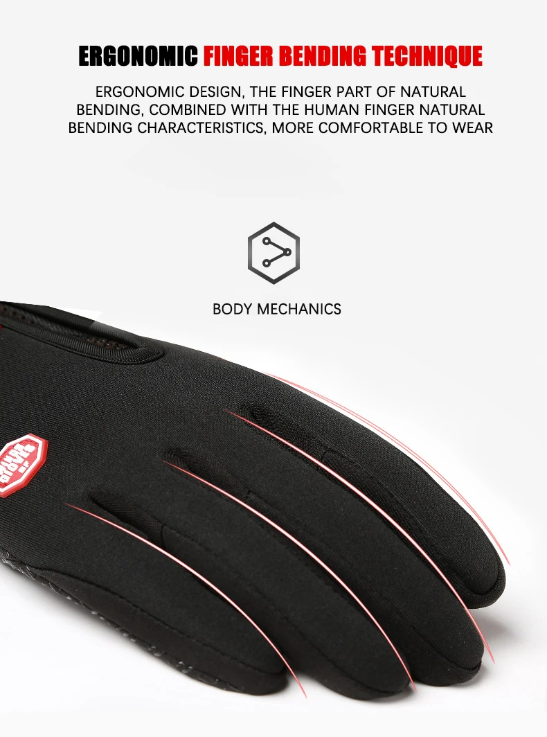 Winter Warm Touchscreen Men's Gloves Sports Fishing Water-Repellent Ski Army Bike Snowboard Skis Skid Zipper Ladies Gloves
