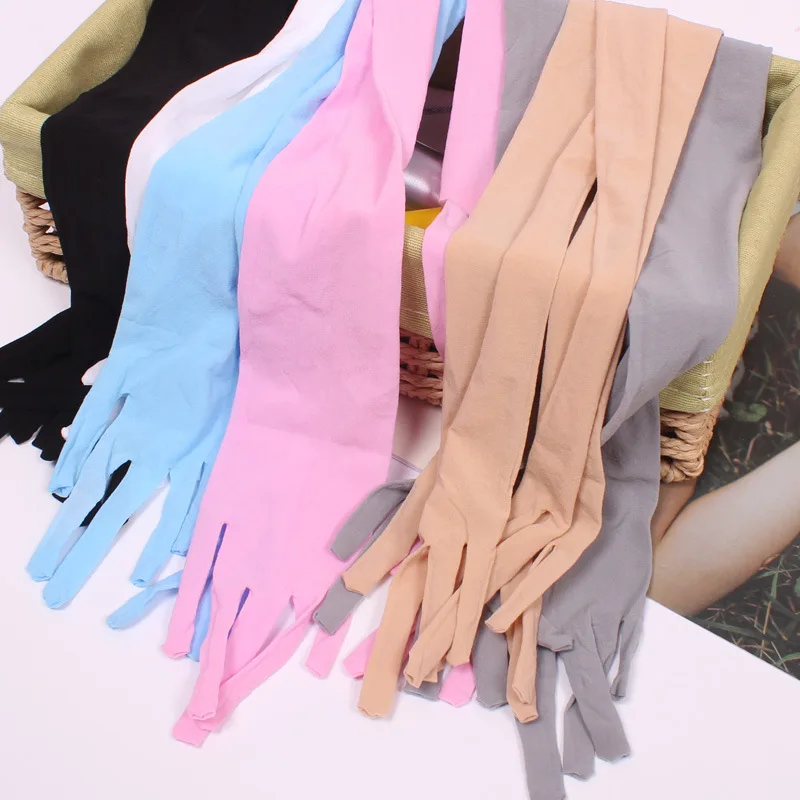 Women Sexy Seamless Ultra-thin Silk Black Stockings Gloves Solid High Elasticity Transparent Long Tight Sunscreen Arm sleeve