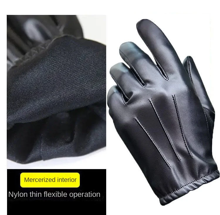 New Winter Gloves Men Women Black PU Leather Cashmere Warm Driving Gloves Mittens Touch Screen Waterproof Gloves
