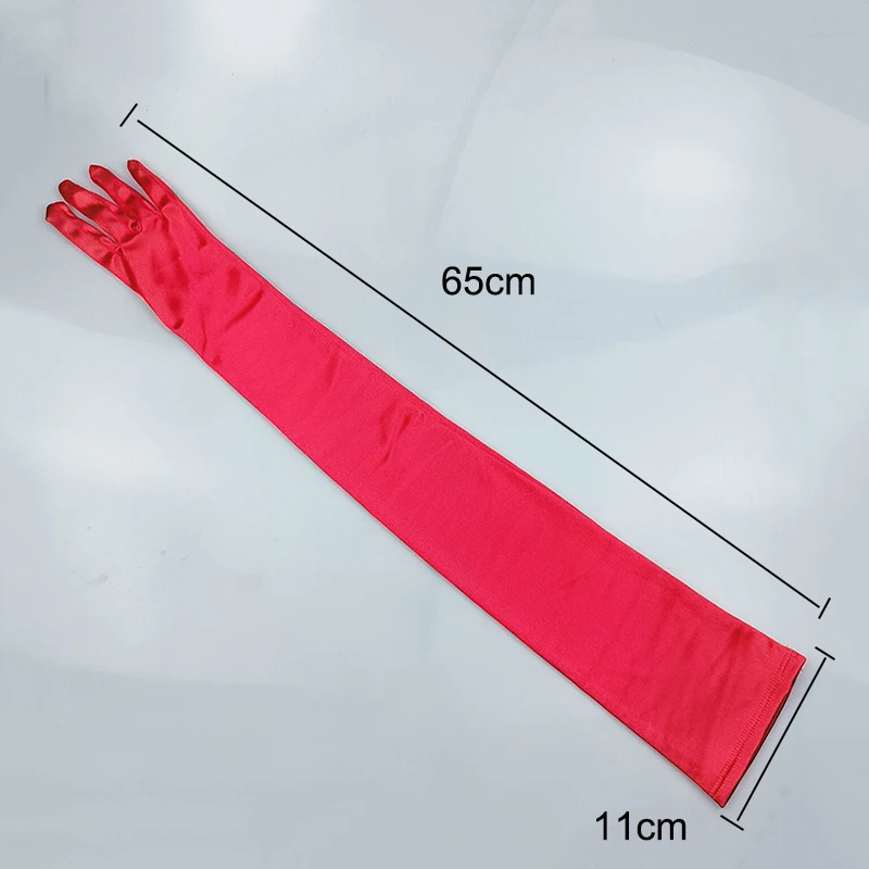 Sexy Prom Party Dress Satin Gloves Elastic Mercerized Pearl Satin Black White Extra Long Women Dinner Clothing Accessories
