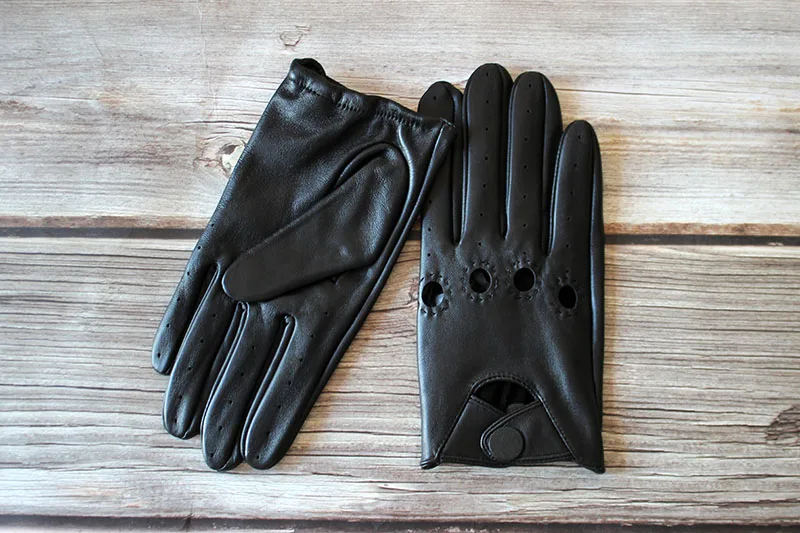 Men's Full Finger Sheepskin Leather Gloves for Spring And Autumn Thin Unlined Outdoor Motorcycle Riding And Driving Gloves