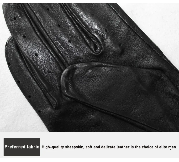 Men's Full Finger Sheepskin Leather Gloves for Spring And Autumn Thin Unlined Outdoor Motorcycle Riding And Driving Gloves