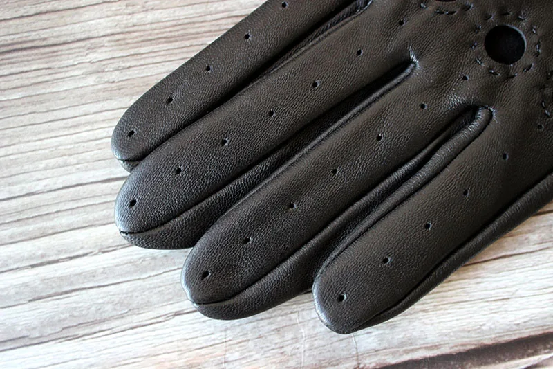 Men's Full Finger Sheepskin Leather Gloves for Spring And Autumn Thin Unlined Outdoor Motorcycle Riding And Driving Gloves