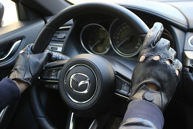 Men's Full Finger Sheepskin Leather Gloves for Spring And Autumn Thin Unlined Outdoor Motorcycle Riding And Driving Gloves