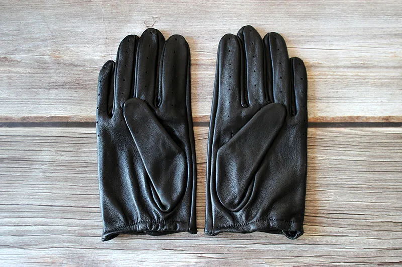 Men's Full Finger Sheepskin Leather Gloves for Spring And Autumn Thin Unlined Outdoor Motorcycle Riding And Driving Gloves