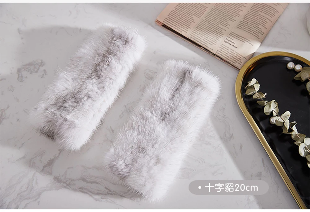 New Women 100% Real Genuine Knitted Mink Fur Mittens Winter Warm Lady Real Fur Fingerless Gloves Handmade Knit Mink Fur Mitten