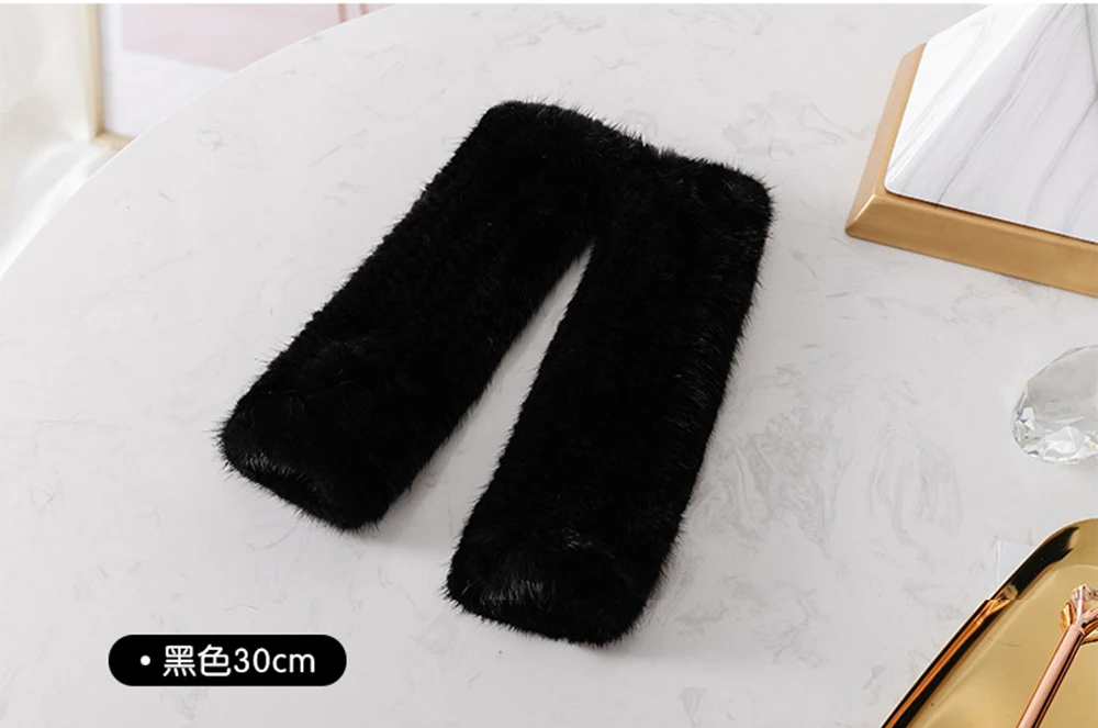 New Women 100% Real Genuine Knitted Mink Fur Mittens Winter Warm Lady Real Fur Fingerless Gloves Handmade Knit Mink Fur Mitten