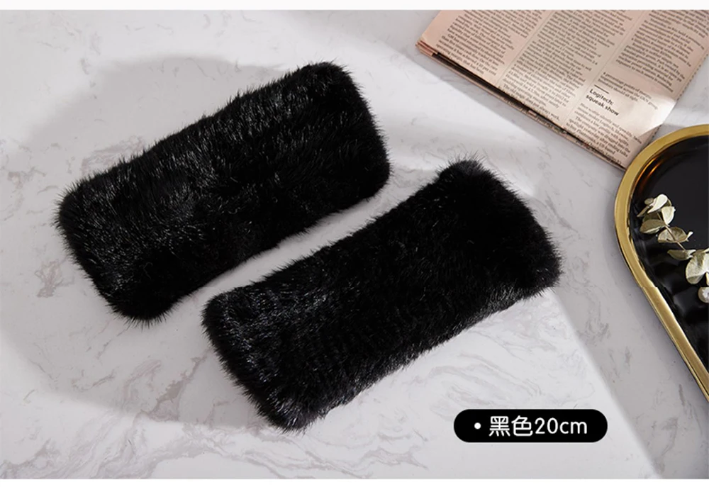 New Women 100% Real Genuine Knitted Mink Fur Mittens Winter Warm Lady Real Fur Fingerless Gloves Handmade Knit Mink Fur Mitten