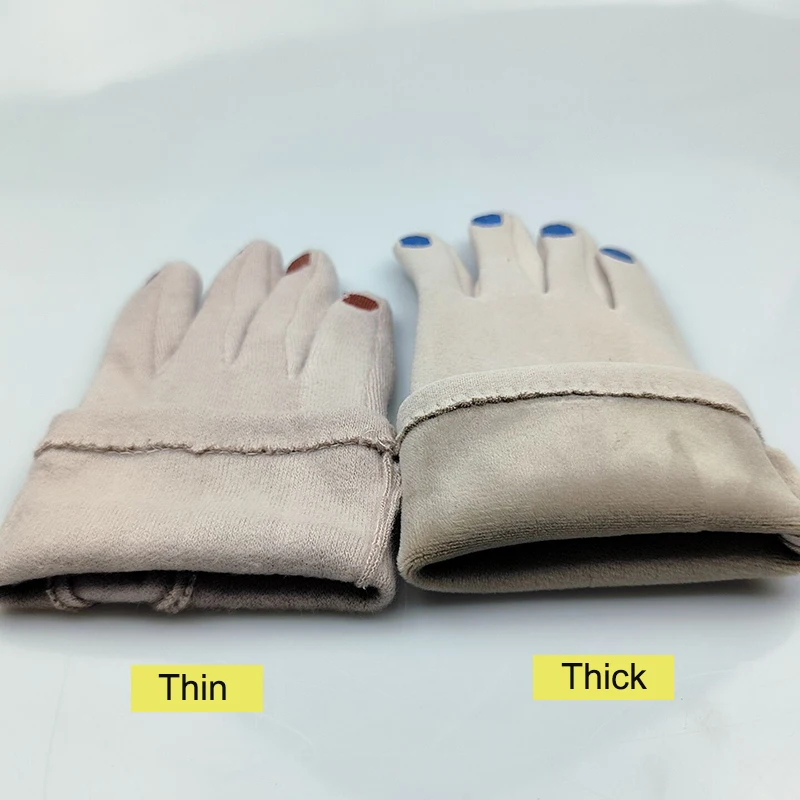 Women Creative Nail Polish Embroidery Gloves Grace Lady Fashion Vintage Driving Full Finger Mittens Girl Touch Screen Warm