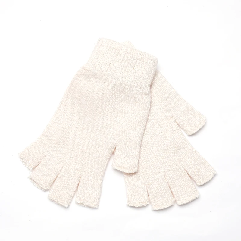 Women Men Half Finger Cashmere Glove Short Warm Soft Wool Knitted Wrist Mitten Winter Woolen Stretch Fingerless Gloves Boy Girl