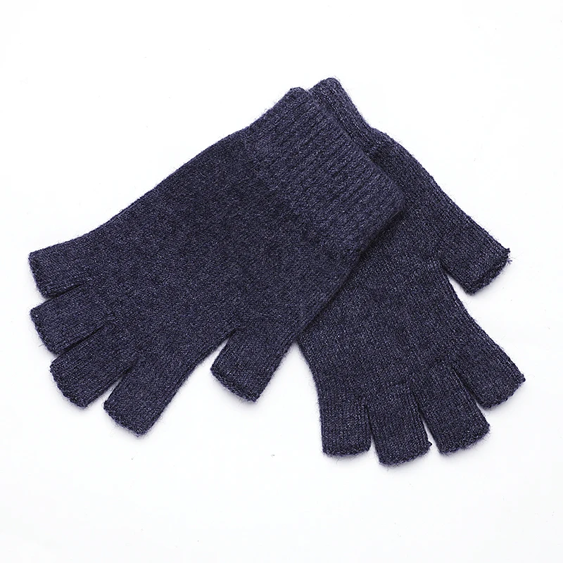 Women Men Half Finger Cashmere Glove Short Warm Soft Wool Knitted Wrist Mitten Winter Woolen Stretch Fingerless Gloves Boy Girl