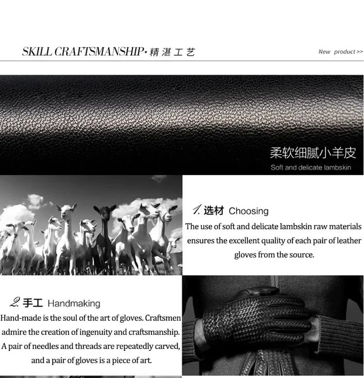 New Women Fashion Long Genuine Leather Black Sheepskin Driving Outdoor Fingerless Gloves Spring and Autumn