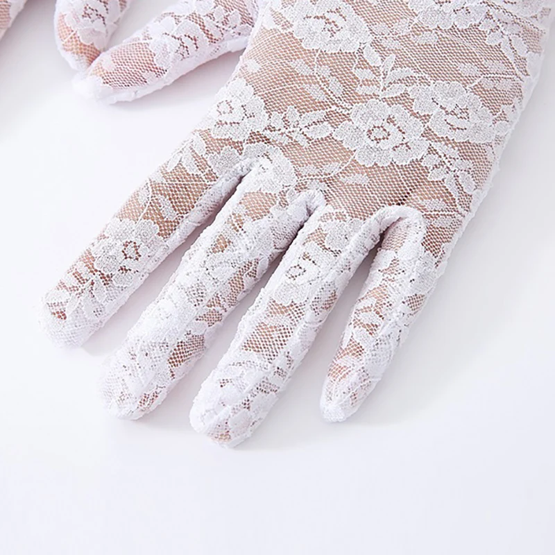 Women Sexy Elbow Length Lace Floral Thin Breathable Gloves See Through Club Party Evening Prom Dress Dancing Accessories