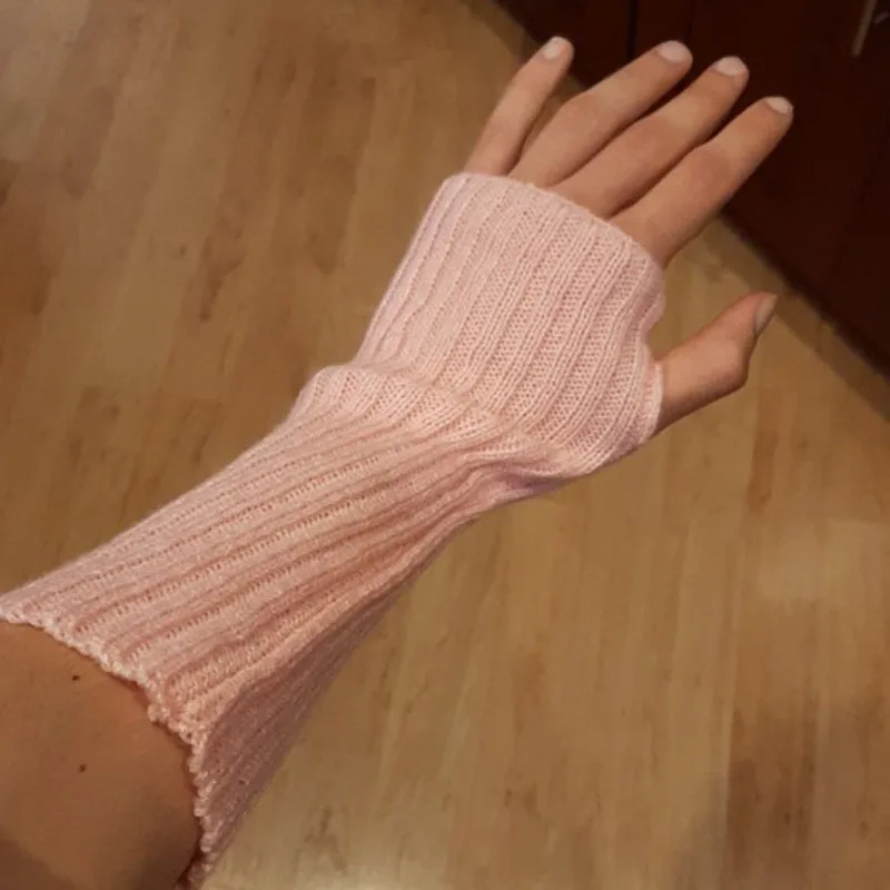 New Women Arm Warmers Japanese White Black Goth Knitted Kawaii Fingerless Gloves Ankle Wrist Sleeves Harajuku Girls Anime Gloves