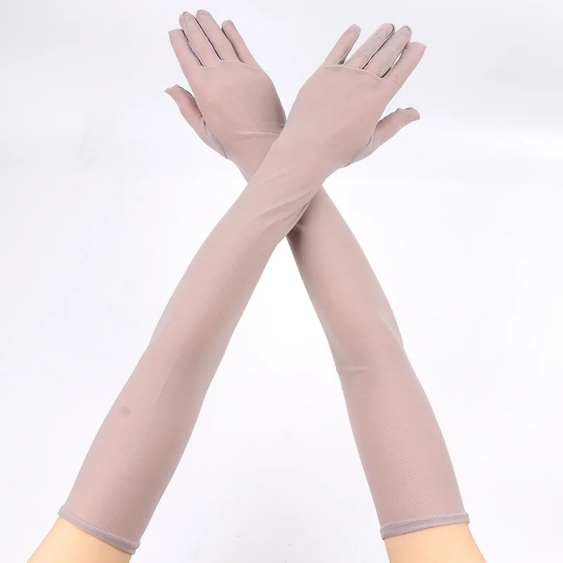55cm Women Long Sexy Mesh Transparent Sparkling Skull Hot Drill Fashion Gloves Music Festival Party Opera Stage Performance