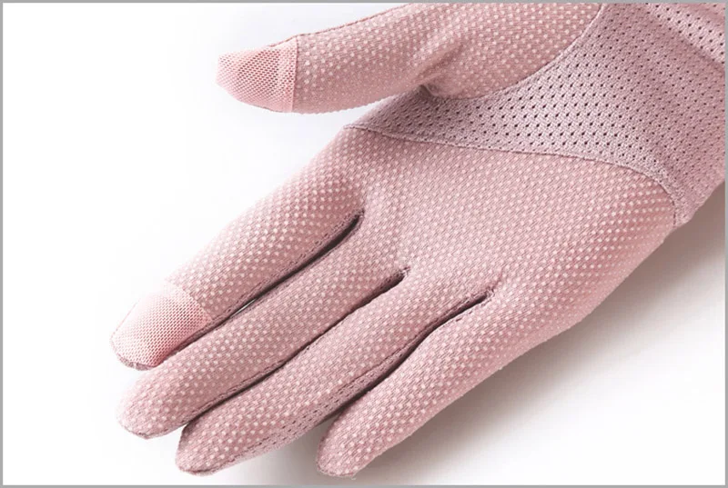 Sexy Summer Women UV Sunscreen Short Sun Female Gloves Fashion Ice Silk Lace Driving Of Thin Touch Screen Lady Gloves G02E