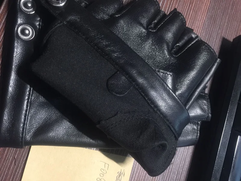 Men/Women Half Finger Genuine Leather Sheepskin Half Finger Gloves Thin Breathable Outdoor Sports Fitness Driving Gloves A57