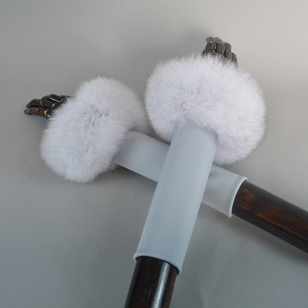 New Arrival Female Natural fox Fur Cuffs Knitted Warm Real Fox Fur Mittens Women Winter Outdoor fox Fur Cuffs