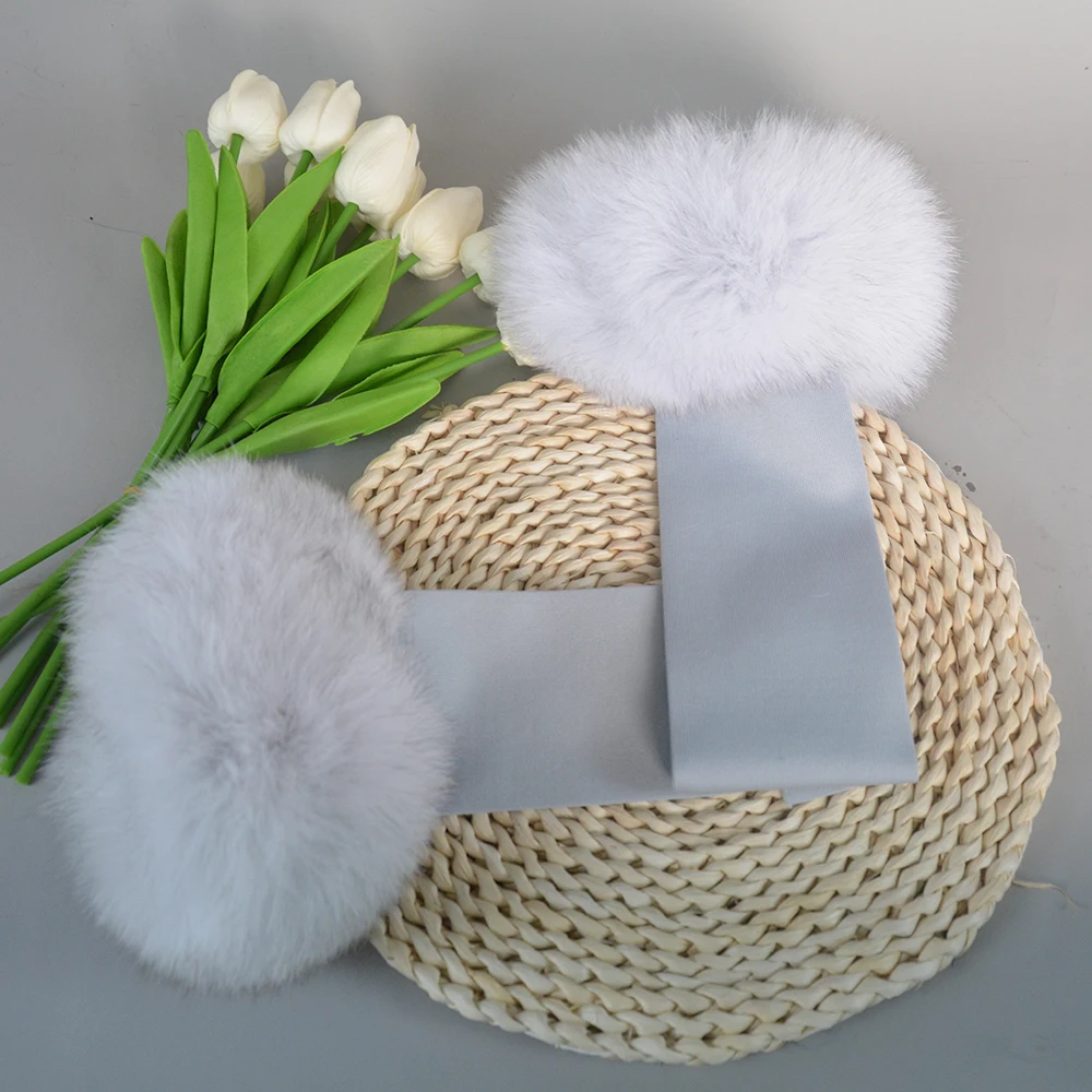 New Arrival Female Natural fox Fur Cuffs Knitted Warm Real Fox Fur Mittens Women Winter Outdoor fox Fur Cuffs