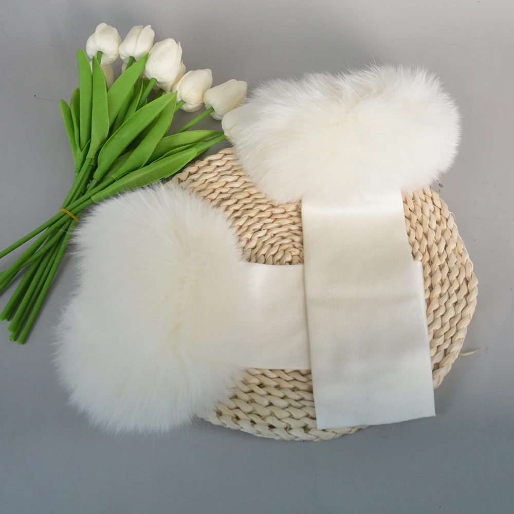 New Arrival Female Natural fox Fur Cuffs Knitted Warm Real Fox Fur Mittens Women Winter Outdoor fox Fur Cuffs