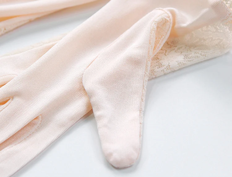 SuyaDream Women Mittens 100%Natural Silk and Lace Adult Gloves 2025 Ladies Fashion Glove