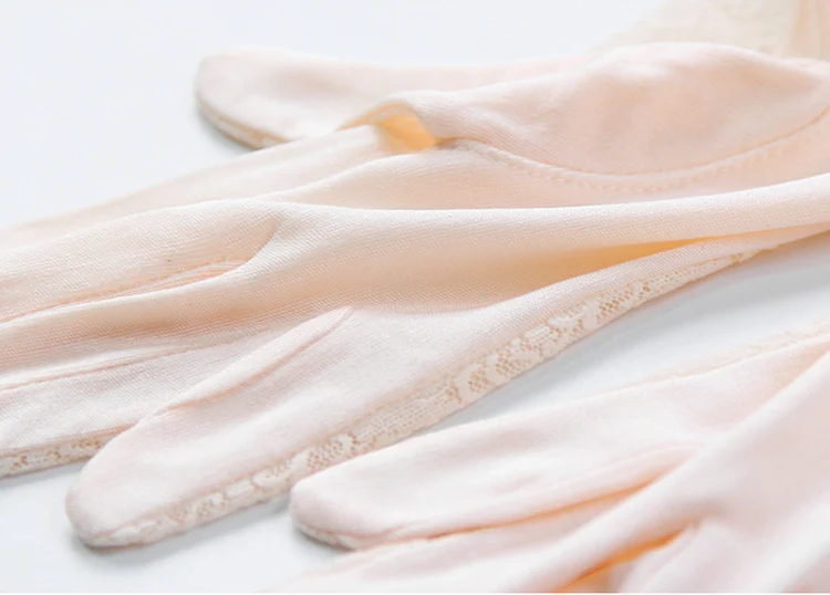 SuyaDream Women Mittens 100%Natural Silk and Lace Adult Gloves 2025 Ladies Fashion Glove