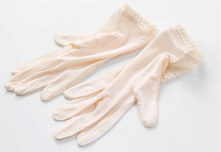 SuyaDream Women Mittens 100%Natural Silk and Lace Adult Gloves 2025 Ladies Fashion Glove