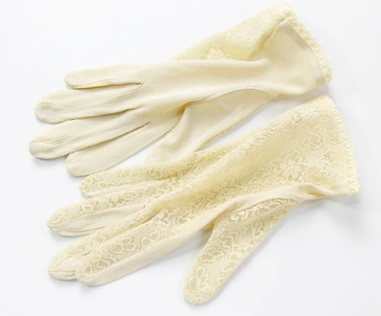 SuyaDream Women Mittens 100%Natural Silk and Lace Adult Gloves 2025 Ladies Fashion Glove