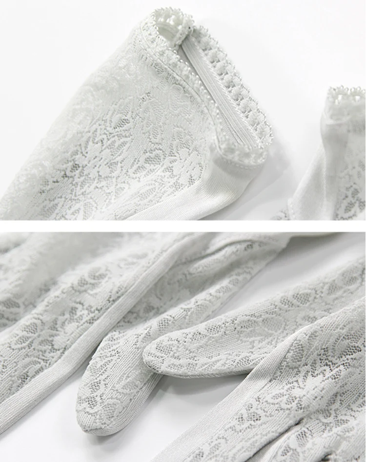 SuyaDream Women Mittens 100%Natural Silk and Lace Adult Gloves 2025 Ladies Fashion Glove